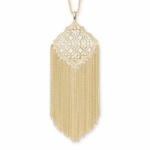 Kingston Gold Long Pendant Necklace In Gold Filigree